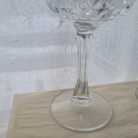 Cristal D'arques Set Of 4 Clear Crystal Cut Stemmed Wine Glasses 8" Longchamp - Picture 8 of 8